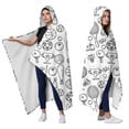 thumbnail image 2 of Wearable Blanket,Doodle Sports Icons Pattern Hooded Wearable Sherpa Blanket for Adults & Teens,Winter Poncho Shawl Wrap Cape Thick Warm,50"x60", 2 of 5