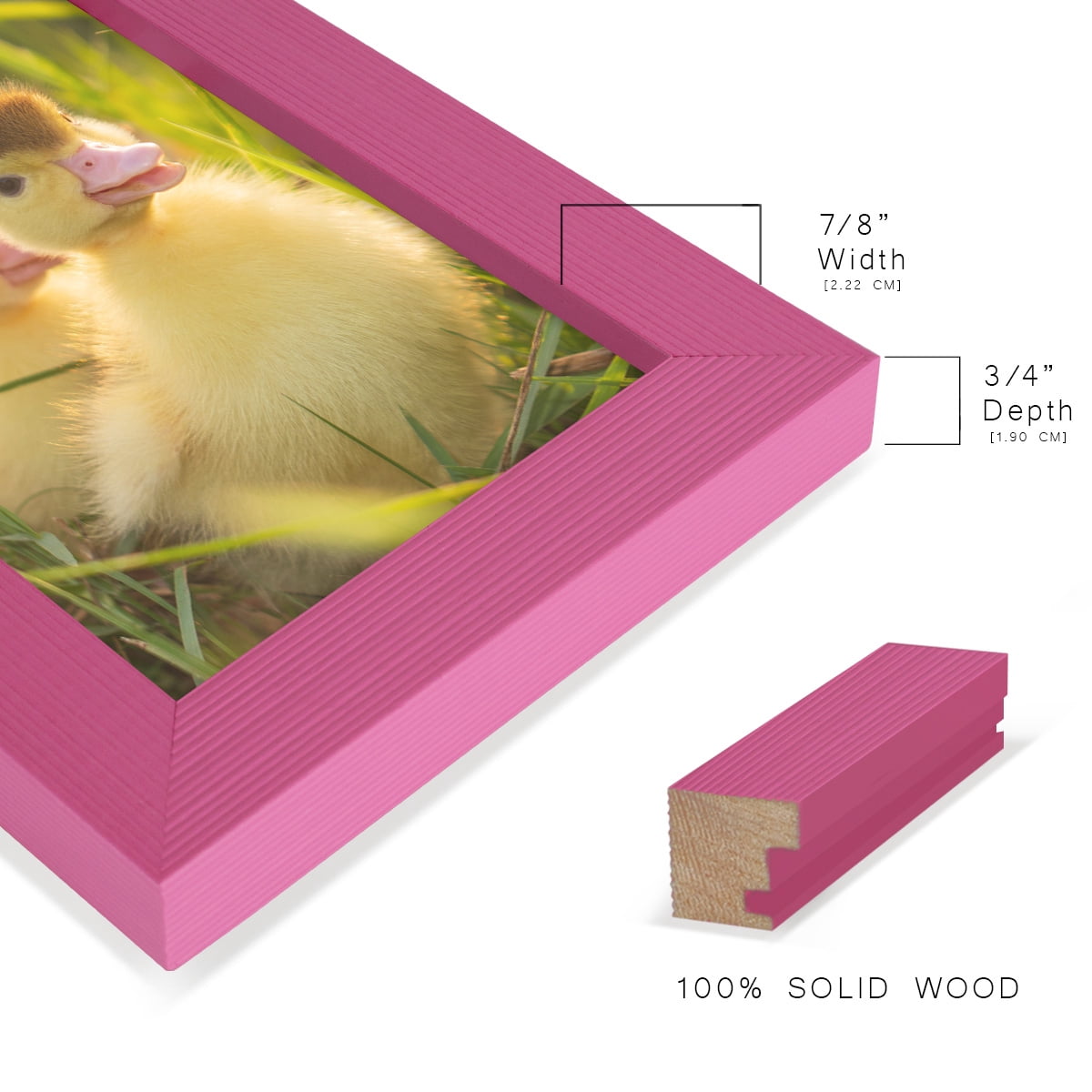 Grooved 3.5 in. x 5 in. Pink Picture Frame Set (Set of 4)