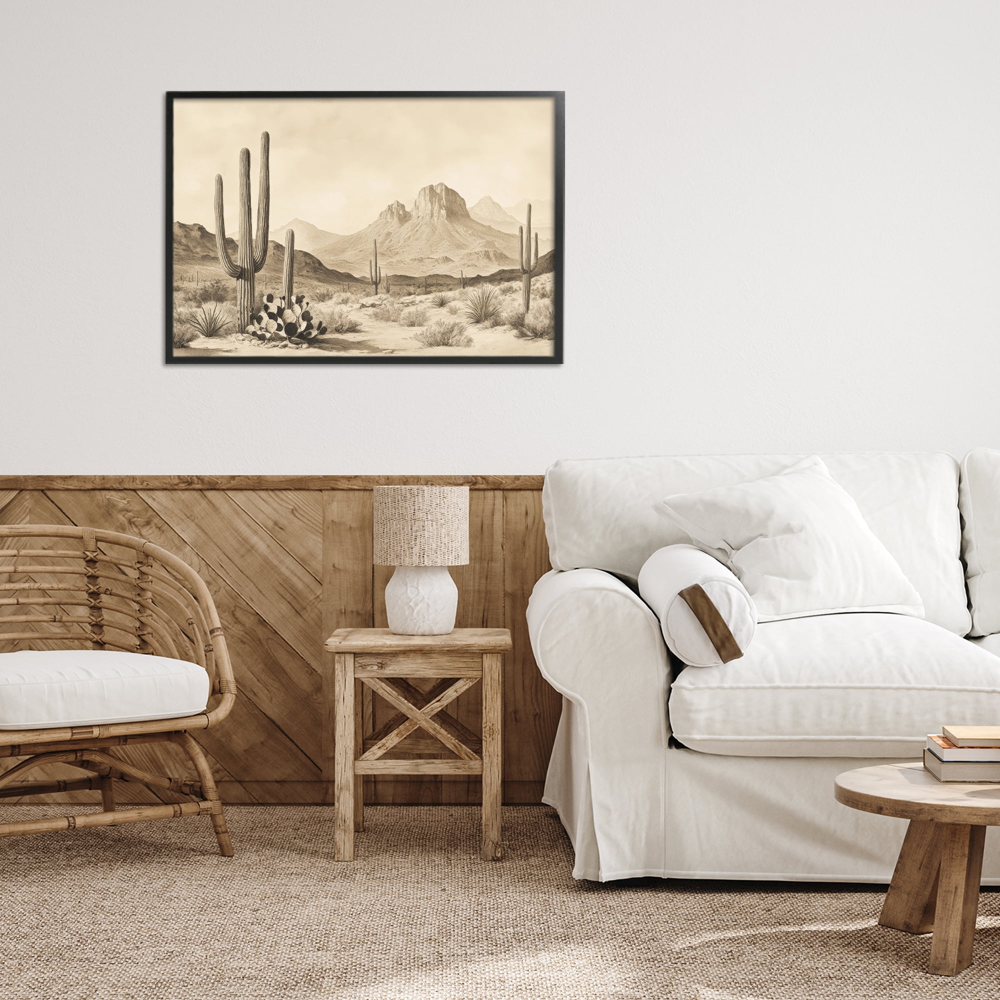Stupell Industries Arizona Desert Vista Black Framed Giclee Art, design by Petal Prints Design