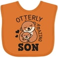 thumbnail image 3 of Inktastic Otterly Amazing Son with Mother and Child Otter Boys Baby Bib, 3 of 4