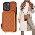 thumbnail image 1 of Funda tipo cartera tipo bandolera Bocasal para iPhone 16 Pro Max, color marrón, 1 of 8