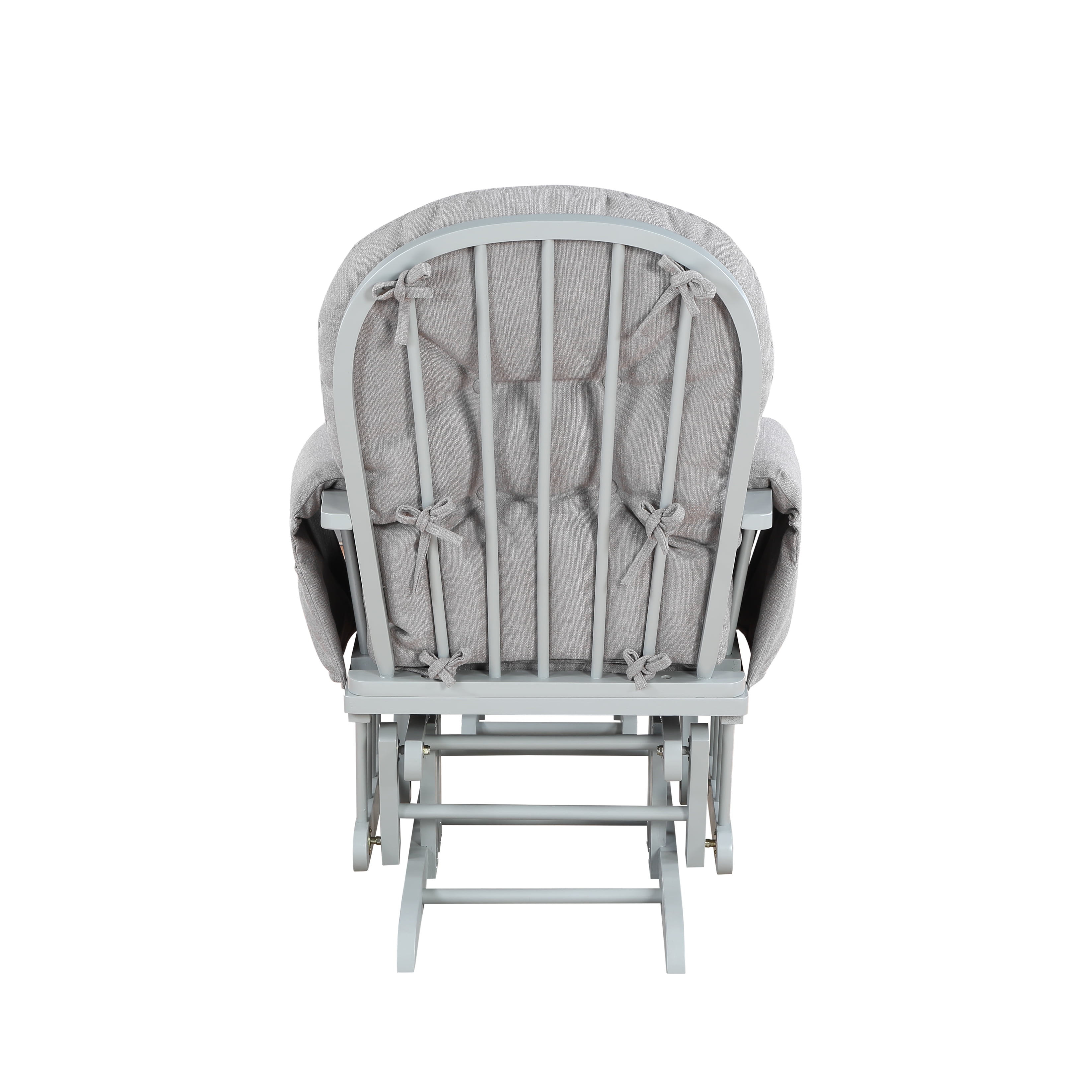 Suite Bebe Mason Traditional Wood Glider and Ottoman in Gray Finish with Oyster Cushions