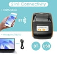 thumbnail image 3 of Printer Portable Receipt Printer 58mm Mini Thermal Printing Wireless BT USB Mobile Printer with 2 Inch Thermal Paper Roll Compatible with /iOS/ System for Small Business, 3 of 6