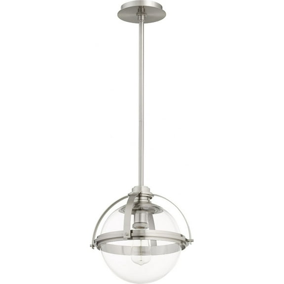 88-13-65 Quorum Lighting Meridian - 1 Light Globe Pendant in Transitional style - 12.5 inches wide by 12 inches high-Satin Nickel Finish