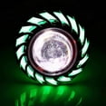 thumbnail image 2 of Faro delantero LED para motocicleta, lente de proyector, halo único, ojo de ángel/diablo, luz puntual, aleación de aluminio blanca + plástico., 2 of 5