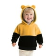 thumbnail image 6 of SonxaHe Toddler Boy Hooded Sweatshirt Flannel Long Sleeve Patchwork Fleece Warm Soft Cozy Winter Hooded Sweatshirt Yellow,Sized 3-4, 6 of 6