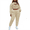 Apricot color, variant on Women's Plus Size 3 Piece Outfits Solid Color Long Sleeve Crop Hoodie U-Neck Tank Top High Waisted Drawstring Jogger Sweatpants Tracksuit Lounge Set