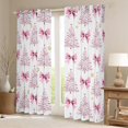thumbnail image 2 of Homewish Kawaii Cartoon Bow Black Out Curtains,Merry Christmas Xmas Tree Curtains Pack of 2 (42x63 Each),Pink White Bedroom Curtains For Girl Teens,Super Cozy Room Decor, 2 of 6