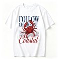 thumbnail image 2 of Womens Graphic Tees Short Sleeve T Shirts | Cotton Loose Casual Tops for Teen Girls, Vintage Coastal Crab Graphic T-shirts, 2 of 5