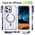 thumbnail image 2 of Decase for iPhone 16 Pro Max Case Compatible with Mag Safe,Military Grade Shockproof Heavy Duty Protective Adjustable Kickstand Ultra Clear Magnetic Phone Case for iPhone 16 Pro Max,Purple, 2 of 9