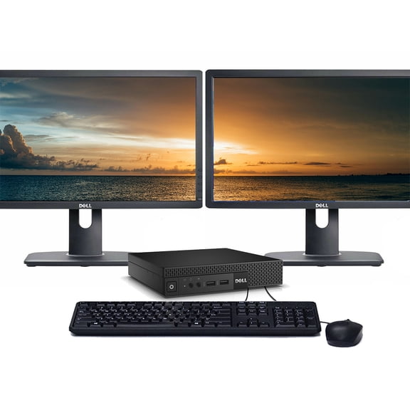Restored Windows 11 Pro Desktop Computer Dell 3070 Mini | Quad Core i3 3.1GHz CPU | 32GB RAM | 512GB SSD | Dual 22" LCD's | Home or Office PC (Refurbished)