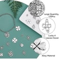 thumbnail image 4 of 120 piezas de 6 estilos de dijes de trébol de cuatro hojas del Día de San Patricio, dijes colgantes de trébol de plata para manualidades, pulseras, collares, accesorios para hacer joyas., 4 of 6