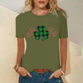 thumbnail image 2 of Pompotops Femmes Casual St. Patrick'S Day Imprimé Manches Courtes Col Rond Pull-Shirt Tops, 2 of 5