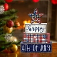 thumbnail image 6 of Memorial Day Table Decorations Patriotic Wood Flags Individual Tiered Tray Decorations Red And Blue Centerpiece Flags For Holiday Tabletop Home Party Decor 1×摆件Happy 4Th Of, 6 of 7