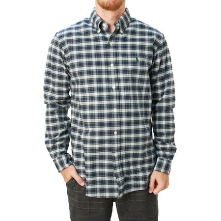Ralph Plaid Shirt Custom Fit Down Long Lauren Polo Men's Button Sleeve EDH9e2IYWb
