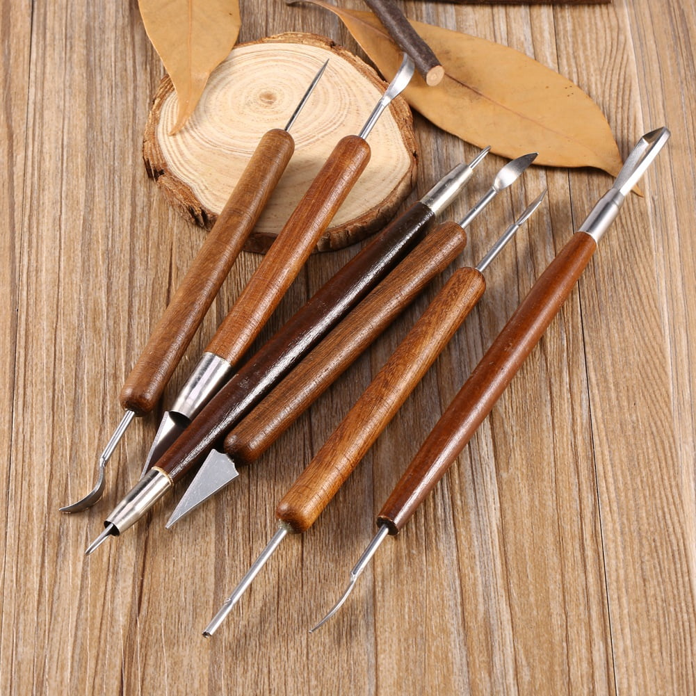 6pcs Clay Sculpting Set Wax Carving Pottery Tools Shapers Polymer Modeling /AC 