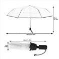 thumbnail image 2 of 2X Transparent Umbrella Automatic Umbrella Rain Women Men Auto Umbrella, 2 of 5