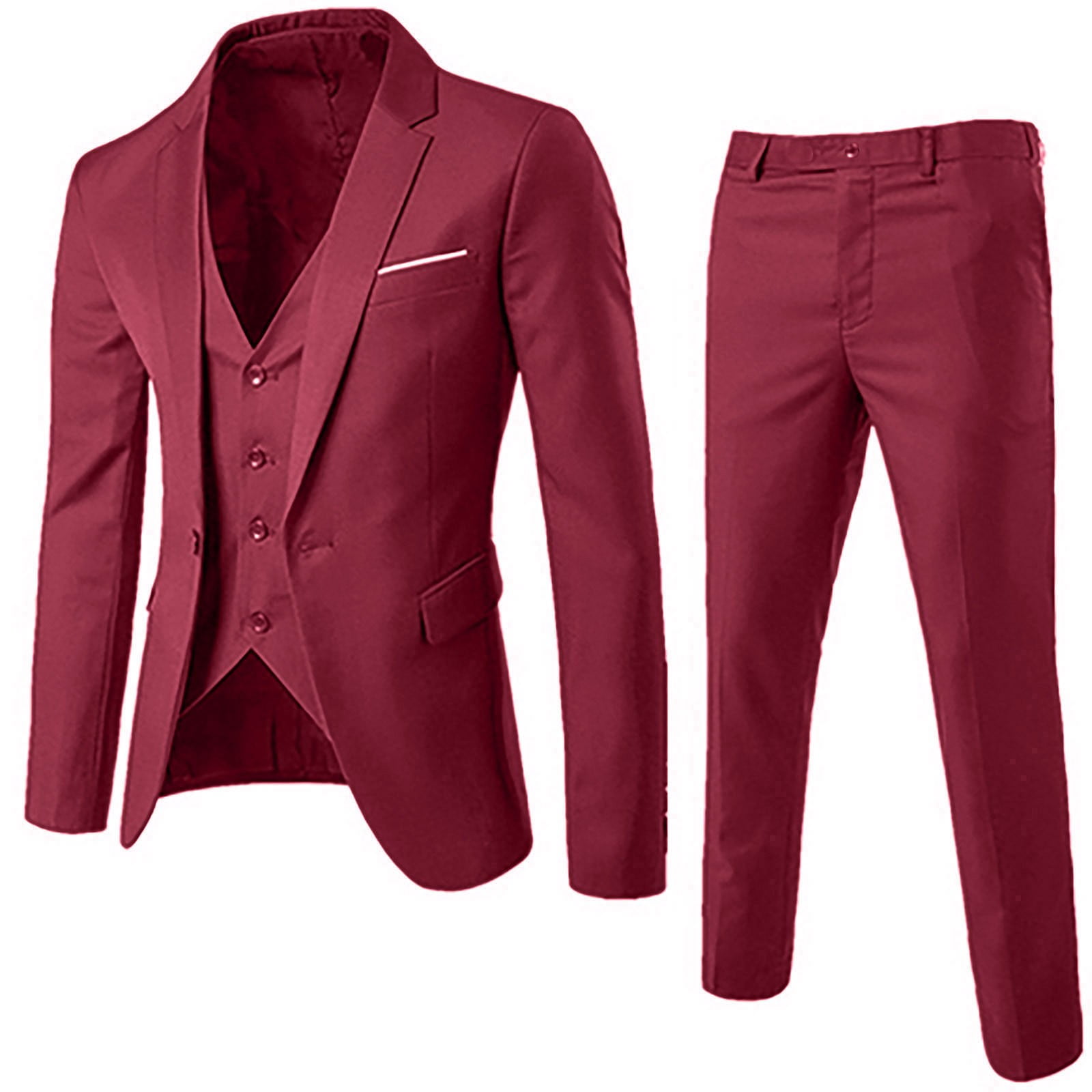 LINMOUA Men s Slim Fit Suit One Button 3 Piece Business Wedding Party linmoua-men-s-slim-fit-suit-one-button-3-piece-business-wedding-party