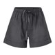 thumbnail image 5 of Ofertas del día, pantalones cortos Bidobibo de verano para mujer, informales, holgados, cómodos, con cintura elástica y cordón ajustable, de algodón, de color liso, con bolsillos., 5 of 7