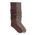 thumbnail image 2 of Muk Luks Women's Slouch Knit Cable (2 Pair Pack), 2 of 2