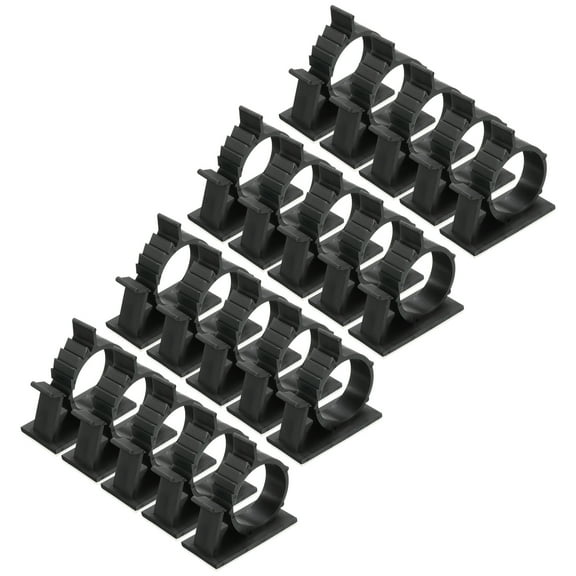 25Pcs Cable Management Clips, 22-25mm Dia Self Adhesive Nylon Wire Holder, Adjustable Organizer Clamp, Black