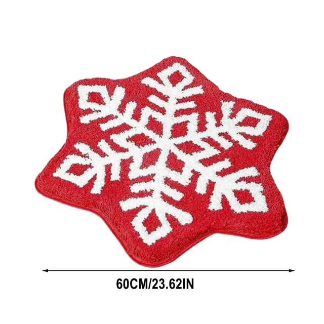 AYktou Christmas Decorations,Bathroom Rugs,Christmas Rugs Christmas Imitation Cashmeres Rocking Chair Blanket Christmas Eve Non-slip Rocking Chair Blanket Hexagonal Snowflake Carpet Cushion