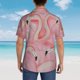 thumbnail image 4 of Balery Flamingos Camisas hawaianas de manga corta para hombre, camisas playeras de corte holgado, camisas de vacaciones con botones,Small, 4 of 7