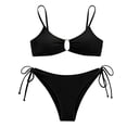 thumbnail image 4 of Plus Size Swimsuit for Women Plus Size 2 Piece Bikini Set Swimwear High Waiste Bottoms Supportive Top Womens Swimsuits Black L, 4 of 4