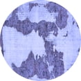 thumbnail image 1 of Ahgly Company Machine Washable Indoor Round Abstract Blue Modern Area Rugs, 3' Round, 1 of 4