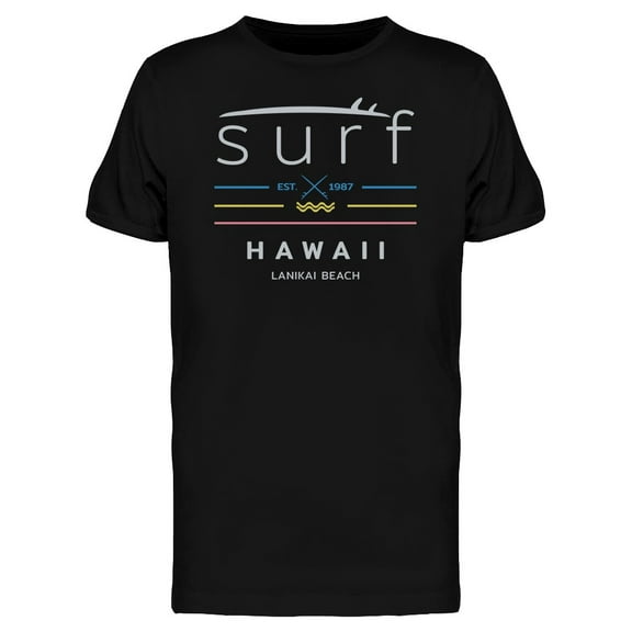 Surf Hawaii Simple Cool Design T-Shirt Men -Image by Shutterstock, Male Small