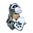 thumbnail image 2 of Plush Raccoon Animal Hat - Raccoon Hat with Ear Flaps and Hand Pockets, 2 of 3