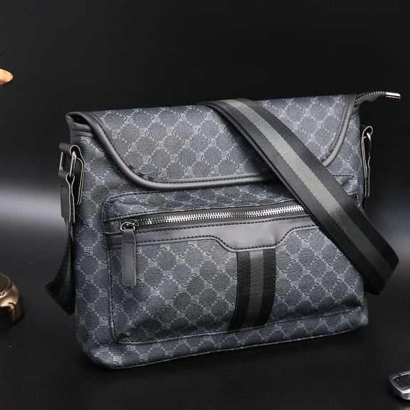 Trendy Brand Men's Crossbody Backpack Fashion Shoulder Bag,Black