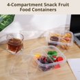 thumbnail image 3 of 50 PCS Clear Plastic Food Boxes with 200 Plastic Forks, 4-Compartment Snack Fruit Yogurt Containers, Leakproof Food Containers with Lids, Divided Food Storage Containers for School Work Travel, 3 of 6