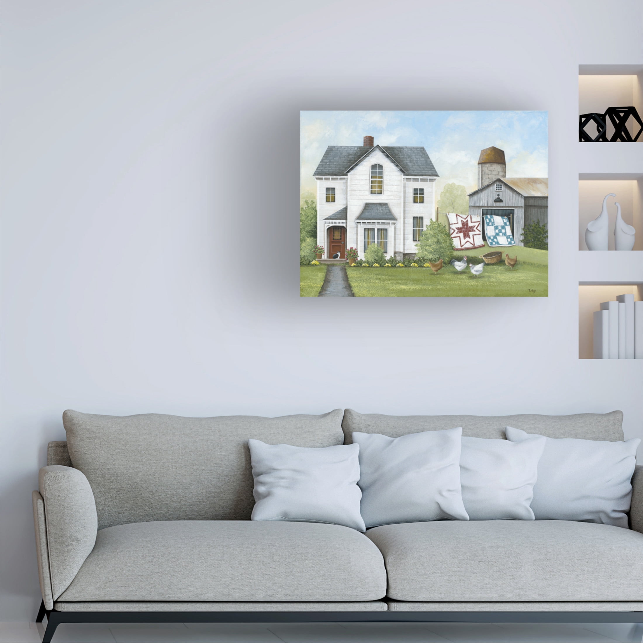 Canvas Wall Art - Tanya Nyp 'Quilts on the Line' Wall Art for Living Room, Bedroom, or Office Décor by Trademark Fine Art - 47 x 35 Inches