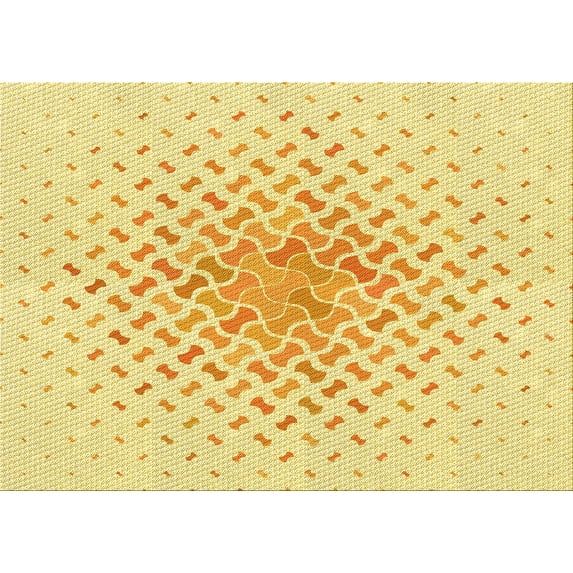 Ahgly Company Machine Washable Indoor Rectangle Transitional Sun Yellow Area Rugs, 2' x 3'