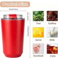 thumbnail image 2 of 12.6 oz Travel Coffee Mug Stainless Steel Vacuum Cup, Leak Proof Reusable Double Walled Coffee Tumbler for Iced and Hot Drinks Red, 2 of 6