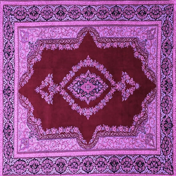 Ahgly Company Indoor Square Persian Purple Traditional Area Rugs, 7' Square
