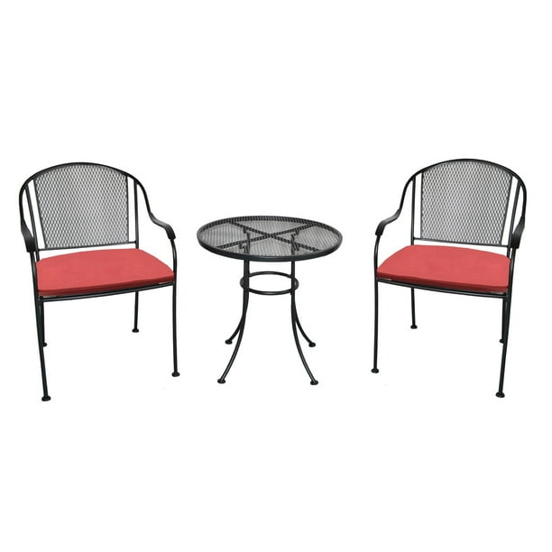 Mainstays Wrought Iron 3Piece Outdoor Bistro Set