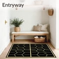 thumbnail image 3 of ODIKA 8'x10' Machine Washable Non-Slip Area Rug, Elegant Honeycomb Trellis Art High Traffic Rug with Pad, Black, 581896, 3 of 8
