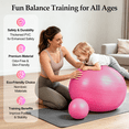 thumbnail image 3 of Cshidworld Exercise Ball Set, Yoga Ball with 9-Inch Pilates Ball, Stretch Strap & Foot Pump, Anti-Burst Extra Thick Stability Ball for Core Workout, Balance Training, Home Gym, 26 in (65 cm), 3 of 9