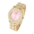 thumbnail image 3 of Charles Raymond Women's Big Rocks Bezel Colored Dial with Roman Numerals Fully Iced Out Watch - ST10327LA (ST10327LA Gold Pink), 3 of 3