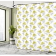 thumbnail image 5 of Ambesonne Floral Shower Curtain, Lily Flowers Sketch Art, 69"Wx84"L, Yellow Grey, 5 of 5