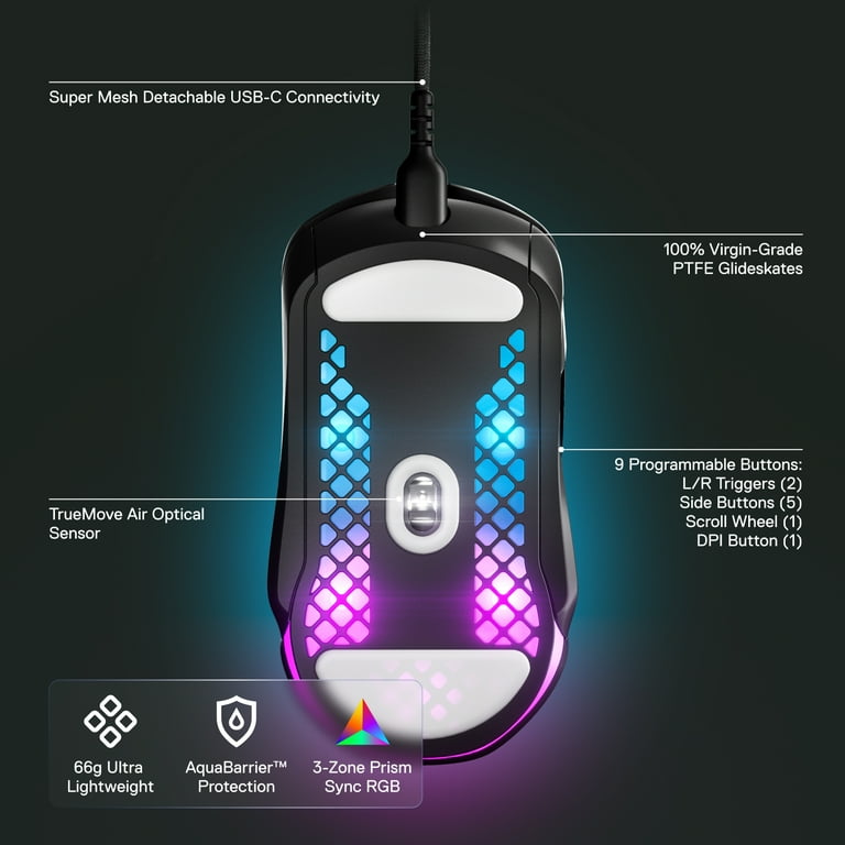 美品 SteelSeries AEROX 5 WIRELESS SteelSeries Aerox 5 Wireless Gaming Mouse | GameStop