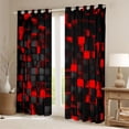 thumbnail image 2 of Castle Fairy Black Red Grid Black Out Curtains,Checkered Curtains Pack of 2 (42x63 Each), 2 of 6