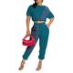 thumbnail image 1 of TRKIYQC Conjuntos de Pantalones Largos para Mujer, Camiseta Corta de Patchwork de Manga Corta + Conjunto de Pantalones de Cintura Elástica de Cintura Alta TRKIYQC  moda, 1 of 2