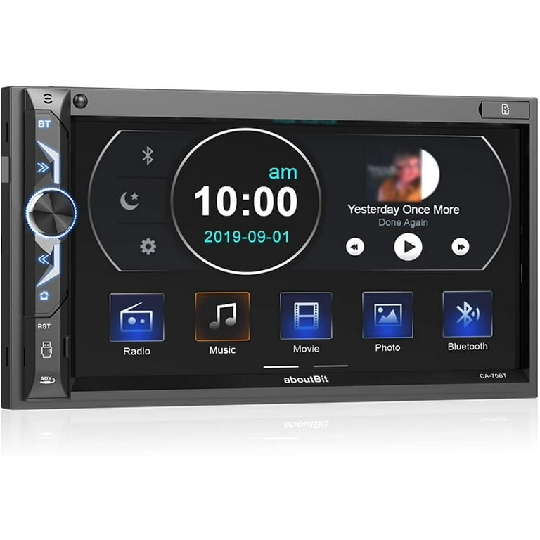 7 inch Double Din Digital Media Car Stereo Receiver,LWLIUANG Bluetooth 5.0  Touch Screen Car Radio MP5 Player Support Rear/Front-View Camera,  AM/FM/MP3/USB/Subwoofer,Aux Input,Mirror Link 