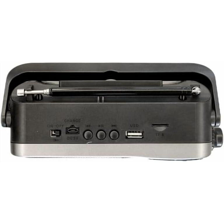 Portable 3-Band AM/FM/SW Radio with Bluetooth + LED Flashlight