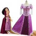 thumbnail image 2 of FeiKong Disfraz de Rapunzel enredado 2024, disfraz de cosplay para adultos, peluca de uniforme de carnaval, disfraces de Halloween de anime para mujeres, 2 of 2