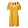 thumbnail image 4 of Po-Lo Dresses for Women Short Sleeve Tennis Golf Dress V Neck Summer Casual Dress with Pocket Yellow M, 4 of 7