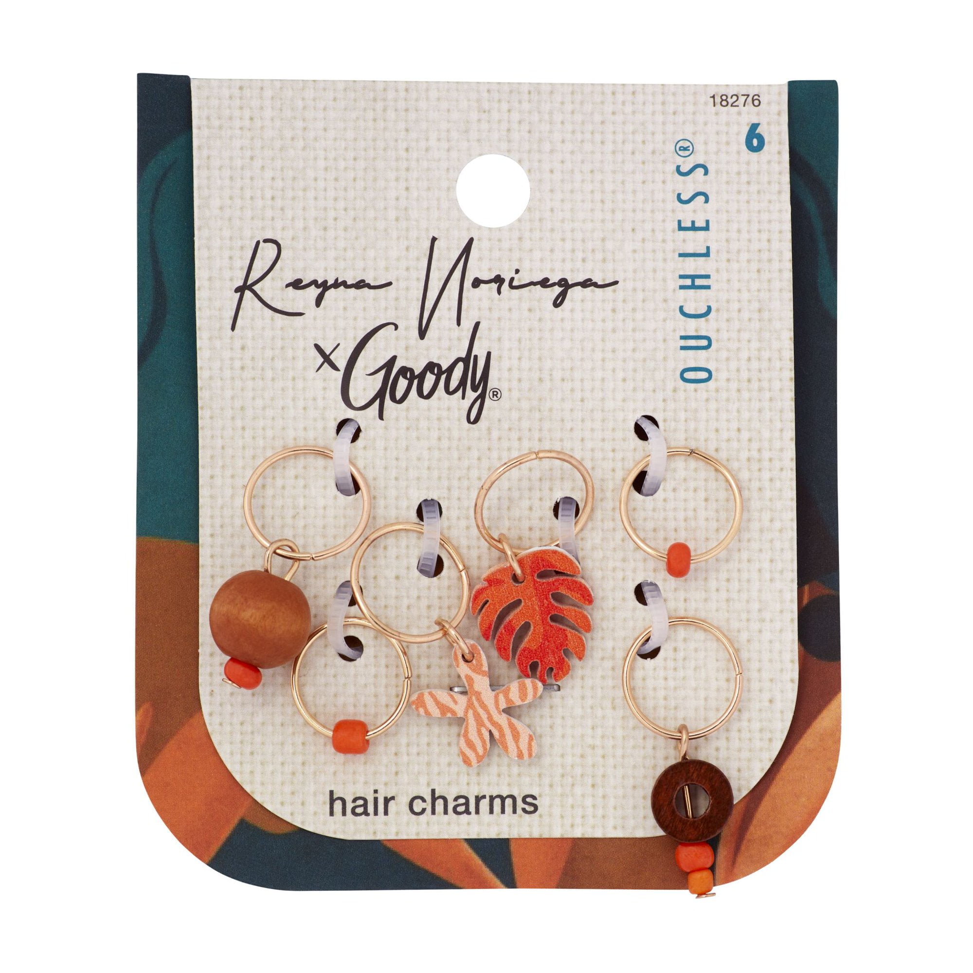 Goody Tru X Reyna Noriega Collab Ouchless Hair Charms Warm, 6 CT